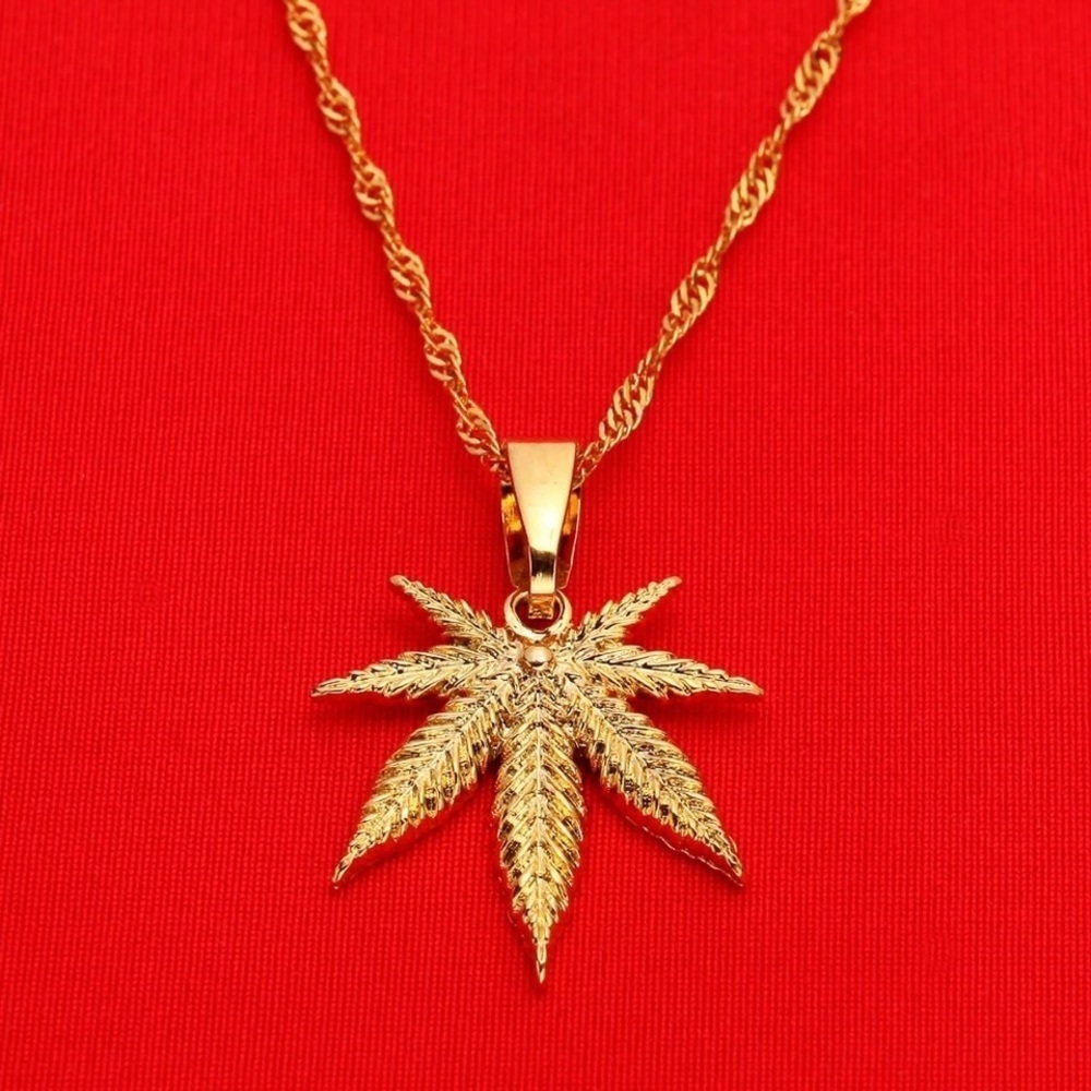 Leaf necklace, pot necklace, 420 necklace - Picture 2 of 6